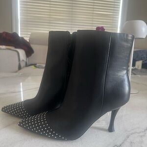 Nine West Black Studded Heeled Boots